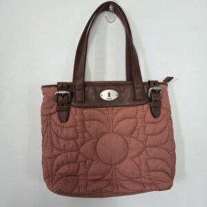 Fossil Pink Quilted Tote Bag